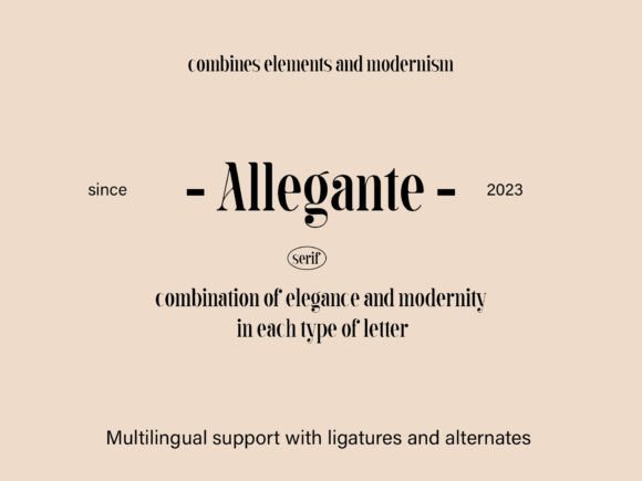 Allegante: A Refined Serif Typeface for Editorial Design